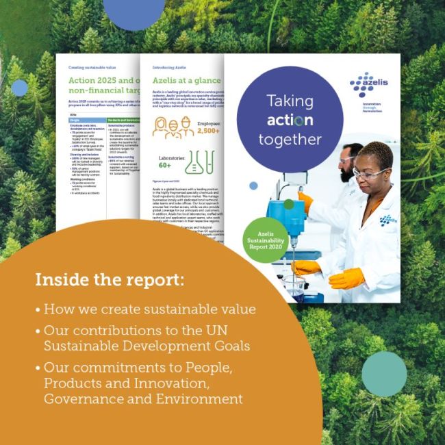 Azelis publishes its 2020 sustainability report