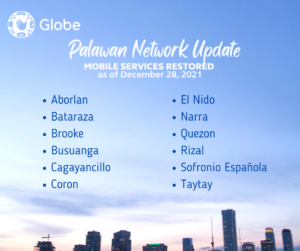Palawan Network Restoration Update